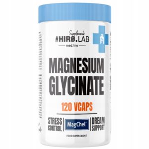 Glicynian Magnezu HIRO.LAB Magnesium Glycinate MagChel B6 120 kaps.
